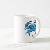 Mug Monogramme maritime du cri bleu (Devant droit)