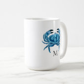 Mug Monogramme maritime du cri bleu (Devant droit)