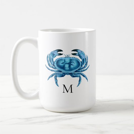 Mug Monogramme maritime du cri bleu (Gauche)