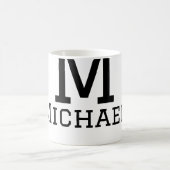 Mug Monogramme masculin majuscule ajouter un nom simpl (Centre)