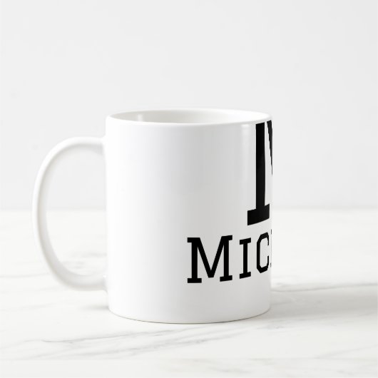 Mug Monogramme masculin majuscule ajoutez un nom simpl (Gauche)