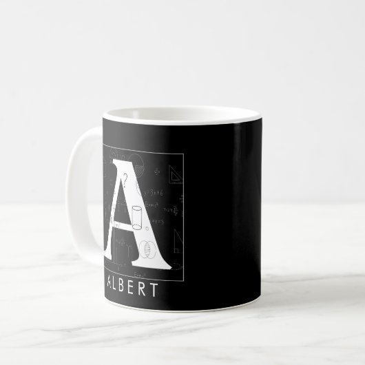 Mug Monogramme Mathématique - Lettre A (Devant gauche)