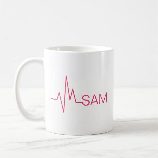 Mug Monogramme Médicale Coeur batté pour les médecins  (Gauche)