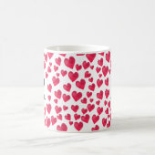 Mug Monogramme mignon Coeurs rouges Monogramme personn (Centre)