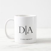 Mug Monogramme minimal à deux lettres initial et nom (Gauche)