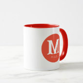 Mug Monogramme minimal du coucher du soleil (Devant droit)