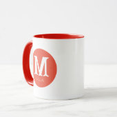 Mug Monogramme minimal du coucher du soleil (Devant gauche)