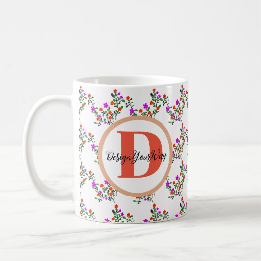 Mug monogramme minimal élégant bestfriendever floral (Gauche)