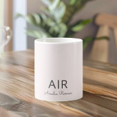 Mug Monogramme minimal initial et nom Pastel rose