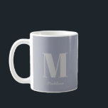 Mug Monogramme minimal moderne Nom gris initial<br><div class="desc">Monogramme minimal moderne Nom gris initial Café Mug</div>