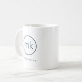 Mug Monogramme minimal professionnel Indigo initial bl (Devant gauche)