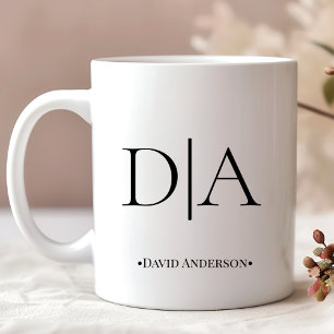 Mug Monogramme minimaliste à deux lettres initiales et