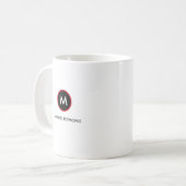 Mug monogramme minimaliste blanc (Devant gauche)