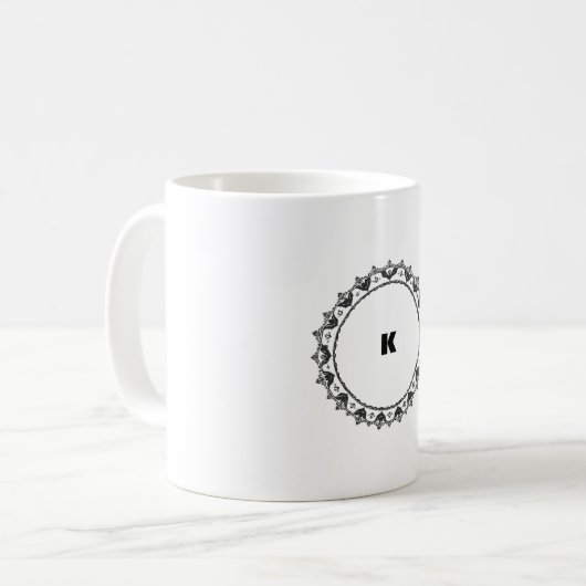 Mug Monogramme minimaliste moderne (Devant gauche)