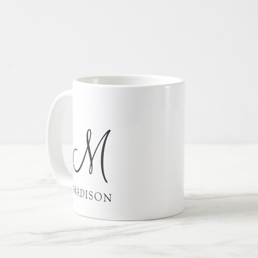 Mug Monogramme minimaliste simple (Devant gauche)