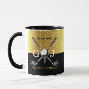 Mug Monogramme minimaliste sur mesure élégant Golf Con