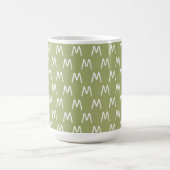 Mug Monogramme minimaliste vert et blanc (Centre)