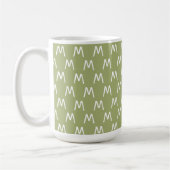 Mug Monogramme minimaliste vert et blanc (Gauche)