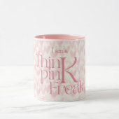 Mug monogramme modèle coeurs rose Think Pink (Centre)