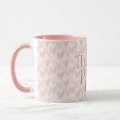 Mug monogramme modèle coeurs rose Think Pink (Gauche)