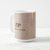 Mug Monogramme Modèle Elegant Bois Bois Plancher Look (Devant gauche)