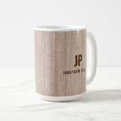 Mug Monogramme Modèle Élégant Planche Revêtement en bo (Devant droit)
