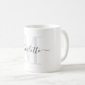 Mug Monogramme Modern Script Nom (Devant droit)