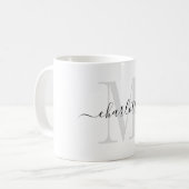 Mug Monogramme Modern Script Nom (Devant gauche)