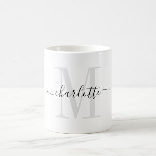Mug Monogramme Modern Script Nom