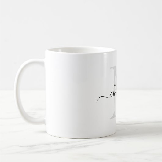 Mug Monogramme Modern Script Nom (Gauche)