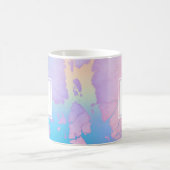 Mug Monogramme moderne aquarelle marbre rose bleu viol (Centre)