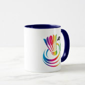 Mug Monogramme moderne Badminton Shuttlecock (Devant droit)