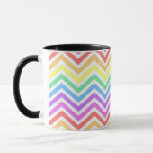 Mug monogramme moderne, cool, tendance chevron arc-en- (Gauche)