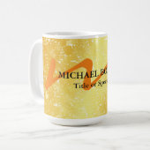Mug Monogramme moderne couleur or professionnel (Devant gauche)