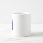 Mug Monogramme moderne de trois lettres bleu royal (Centre)