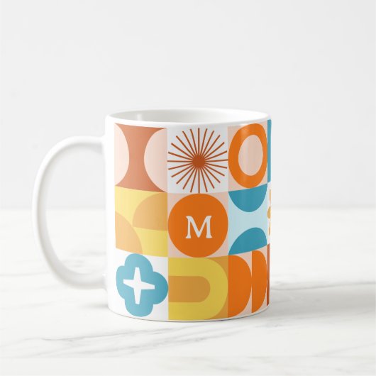 Mug Monogramme moderne du milieu du siècle (Gauche)