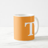 Mug Monogramme moderne et élégant personnalisé orange (Devant droit)