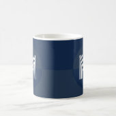 Mug Monogramme moderne géométrique bleu marine chic (Centre)