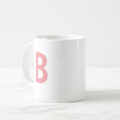 Mug Monogramme moderne Grande lettre Rose rose (Devant gauche)