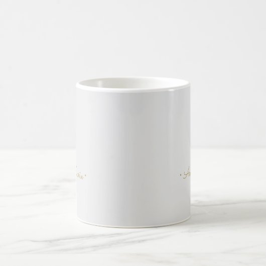 Mug Monogramme moderne gris clair or script (Centre)