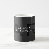 Mug Monogramme moderne Gris clair tendance Ajouter un  (Centre)