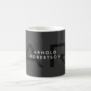 Mug Monogramme moderne Gris clair tendance Ajouter un 