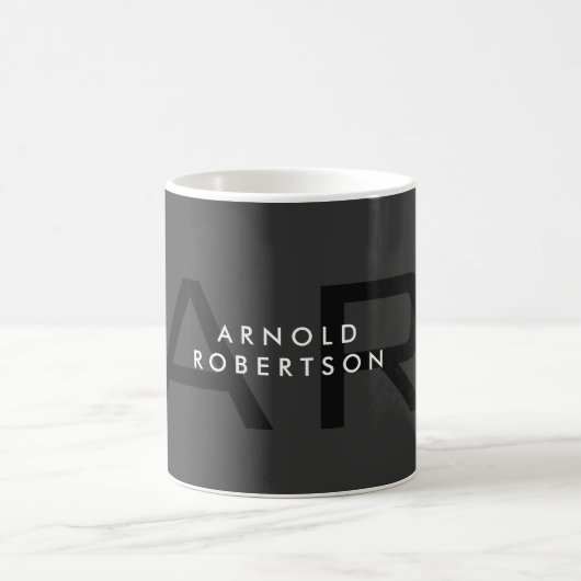 Mug Monogramme moderne Gris clair tendance Ajouter un  (Centre)
