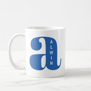 Mug Monogramme moderne initial avec nom personnalisé