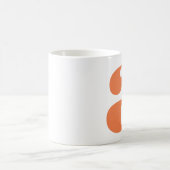 Mug Monogramme moderne initial en orange (Centre)