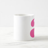 Mug Monogramme Moderne Initiale en Rose Chaud (Centre)