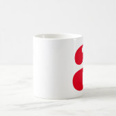 Mug Monogramme Moderne Initiale en Rouge (Centre)