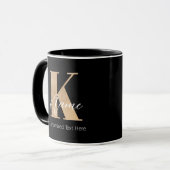 Mug Monogramme moderne Initiale K & Nom Personnalisé (Devant gauche)