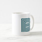 Mug Monogramme Moderne Initiale Lettre Élégante Vert T (Devant droit)