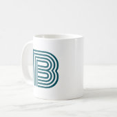 Mug Monogramme Moderne Initiale Lettre Élégante Vert T (Devant gauche)